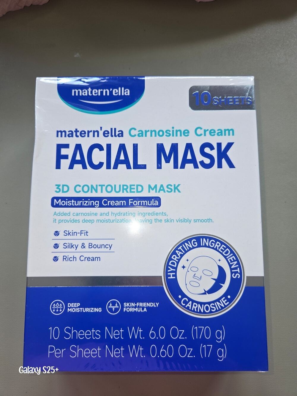 Matern'ella Carnosine Cream Facial Mask - 10 Sheet Pack